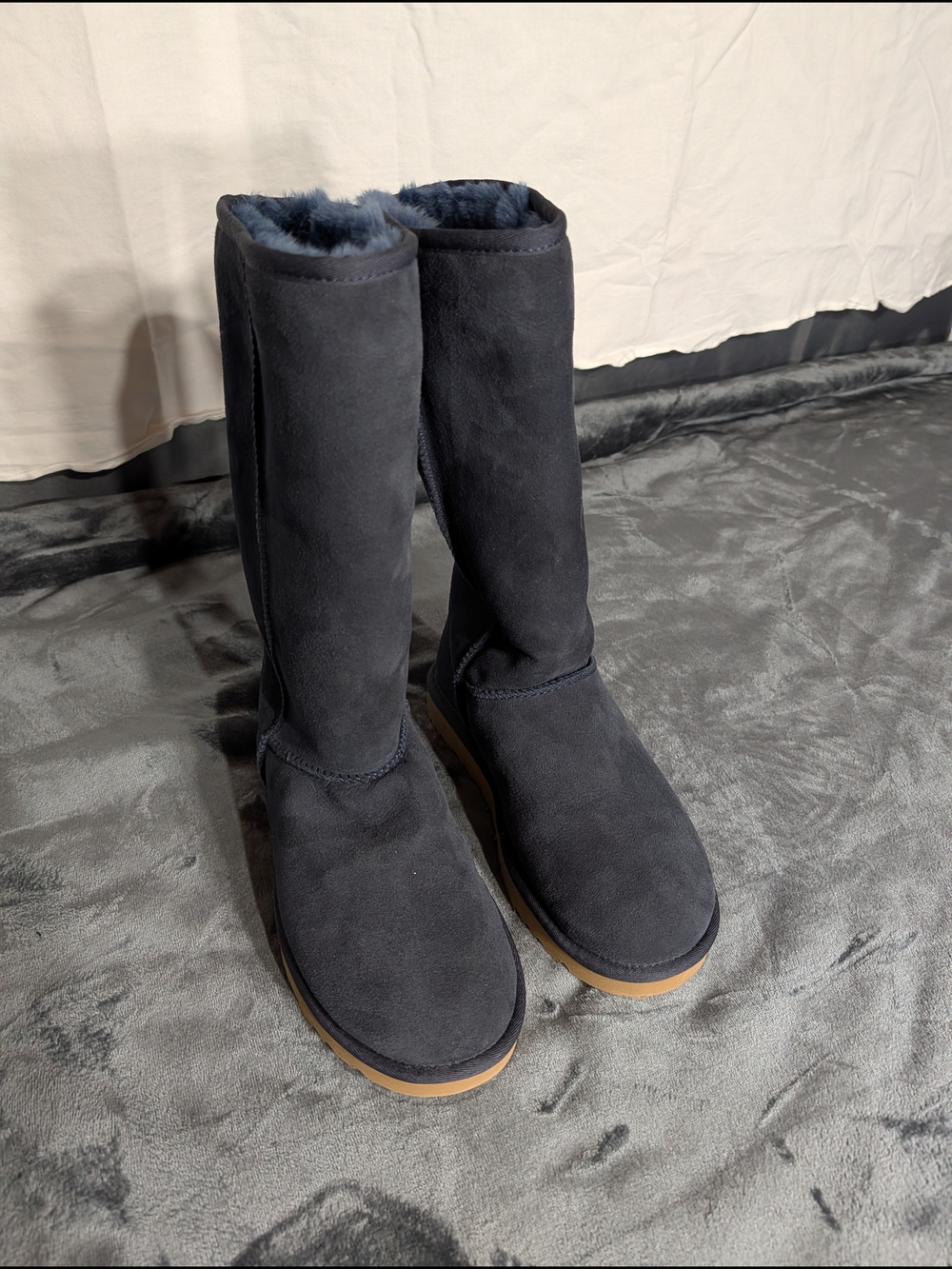 UGG Tall Classic Suede Boots in Navy - Picture 2 of 4